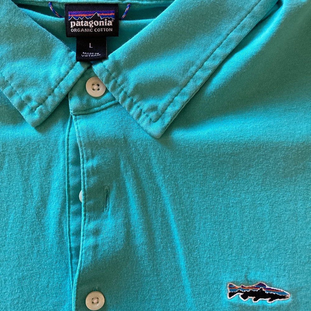 Patagonia Trout Fitz Roy Polo Shirt - Turquoise